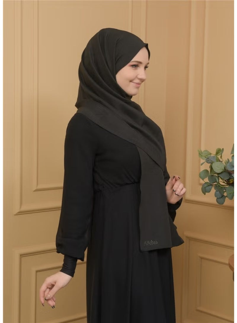 Altobeh Jazz Cotton Hijab Shawl-Black - Image 1